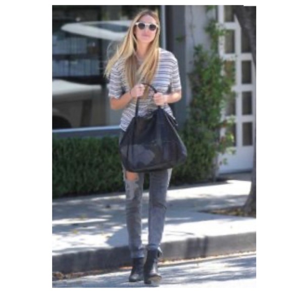 Current/Elliott Destroyed Busted Knee Grunge Moto Gray Skinny Jeans - Picture 10 of 15